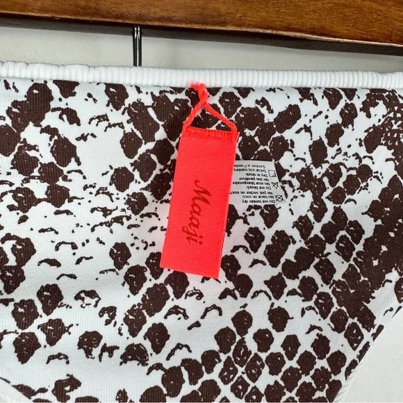 Maaji White & Brown Reversible Stretchy Bikini Bottoms Women's XL NEW - Picture 6 of 12